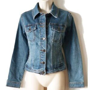 Prana Classic Stretch Denim Jean Jacket XS Organic Cotton Poly Blend